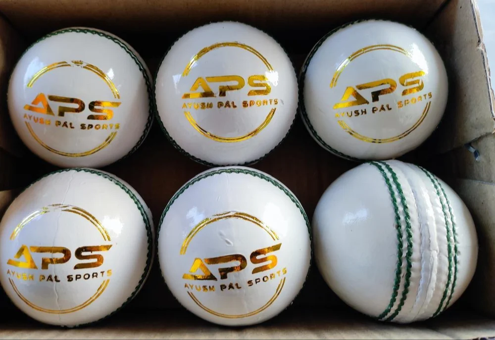Aps White Leather Cricket Ball - Image 2